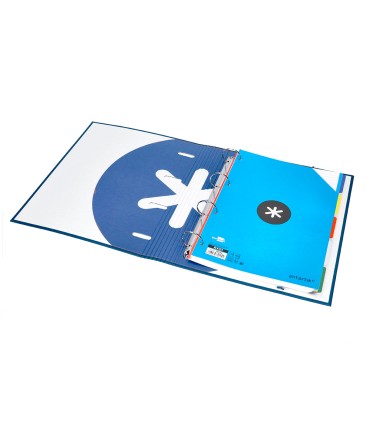 Carpeta con recambio liderpapel antartik a4 cuadro 5mm forrada 4 anillas 40mm redondas color azul marino