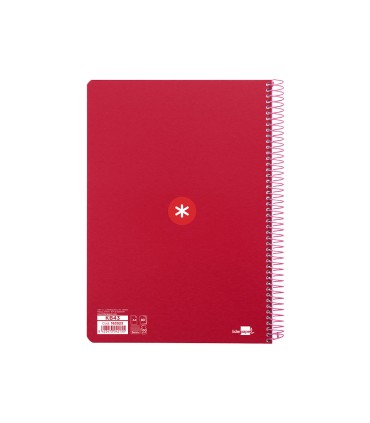 Cuaderno espiral liderpapel a4 micro antartik tapa dura 80h 100gr cuadro 5mm sin banda4 taladros color frambuesa