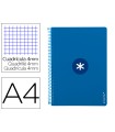 Cuaderno espiral liderpapel a4 antartik tapa dura 80h 90gr cuadro 4mm con margen color azul oscuro