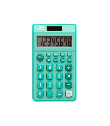 Calculadora liderpapel bolsillo xf13 8 digitos solar y pilas color verde 115x65x8 mm