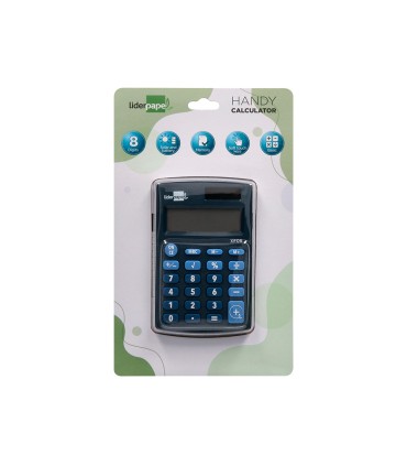 Calculadora liderpapel bolsillo xf06 8 digitos solar y pilas color azul 98x62x8 mm