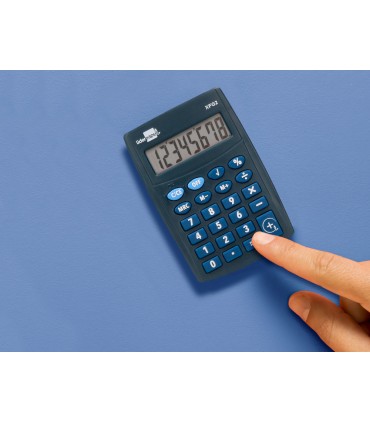 Calculadora liderpapel bolsillo xf02 8 digitos pilas color azul 99x64x9 mm