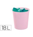 Papelera plastico archivo 2000 ecogreen 100% reciclada 18 litros color rosa pastel