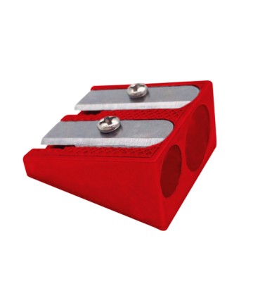 Sacapuntas liderpapel metalico cuna 2 usos color rojo