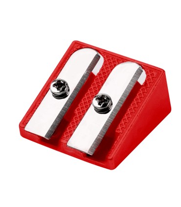 Sacapuntas liderpapel metalico cuna 2 usos color rojo