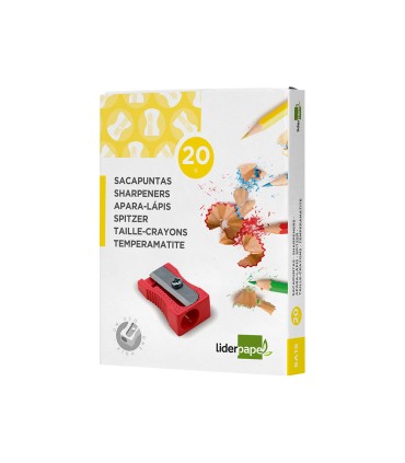 Sacapuntas liderpapel metalico cuna 1 uso color rojo