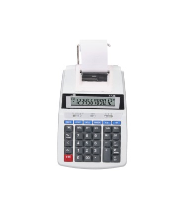 Calculadora liderpapel impresora pantalla papel 57 mm 12 digitos impresion bicolor blanca 235x155x62 mm