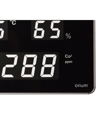 Reloj orium cep con medidor de co2 pantalla led alarma personalizable y sensor de infrarrojos 400x360x40 mm