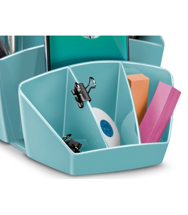 Organizador de sobremesa cep riviera plastico 8 departamentos color verde agua 143x158x93 mm