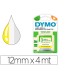 Cinta dymo metalizada letratag 12mm x 4mt papel blanco plastico amarillo metalica plata pack de 3