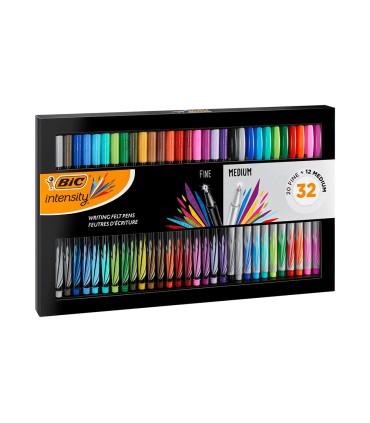 Rotulador bic intesity collection estuche de 32 unidades colores surtidos