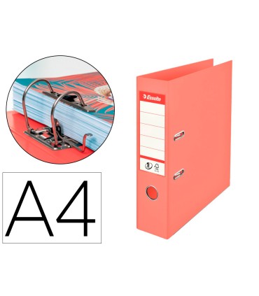 Archivador de palanca esselte colour breeze carton forrado pvc din a4 lomo 75 mm color coral