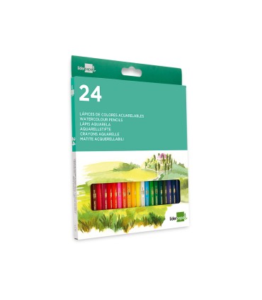 Lapices de colores acuarelables liderpapel caja de 24 unidades colores surtidos