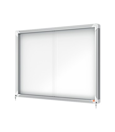 Vitrina de anuncios nobo premium plus magnetica con puerta corredera 8 x din a4 689x972x54 mm
