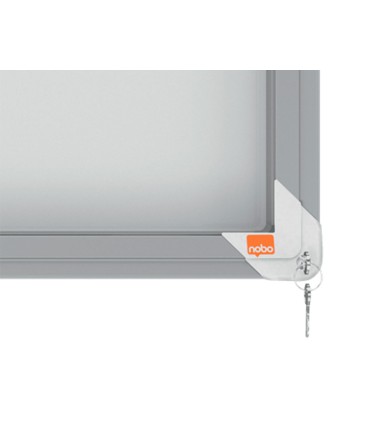 Vitrina de anuncios nobo premium plus magnetica con puerta corredera 8 x din a4 689x972x54 mm