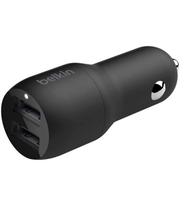 Cargador para coche belkin ccb001btbk doble usb a 24w 12w x2 color negro