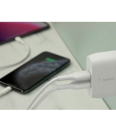 Cargador domestico belkin wcb002vfwh doble usb a boost charge 12wx2 color blanco