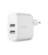 Cargador domestico belkin wcb002vfwh doble usb a boost charge 12wx2 color blanco