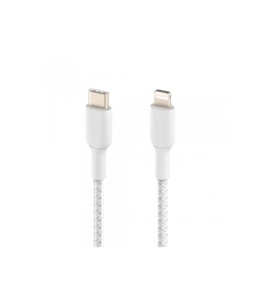 Cable trenzado belkin caa004bt1mwh usb c a lightning boost charge largo 1 m color blanco