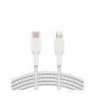 Cable trenzado belkin caa004bt1mwh usb-c a lightning boost charge largo 1 m color blanco