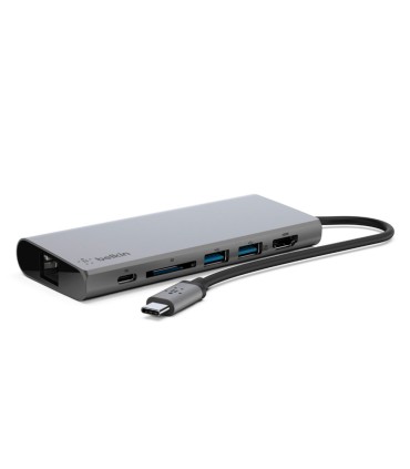 Adaptador belkin avc008btsgy multipuerto usb c a ethernet usb c usb a hdmi sd color gris