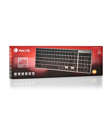 Teclado ngs fortune multimode inalambrico 12 teclas multimedia color aluminio 364x116x14 mm