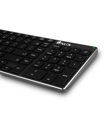 Teclado ngs fortune multimode inalambrico 12 teclas multimedia color aluminio 364x116x14 mm