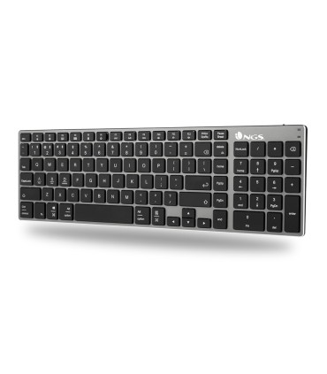 Teclado ngs fortune multimode inalambrico 12 teclas multimedia color aluminio 364x116x14 mm