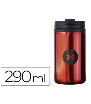 Vaso antartik acero inoxidable con tapa dosificador de seguridad y base acolchada 290 ml color rojo