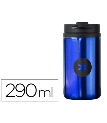 Vaso antartik acero inoxidable con tapa dosificador de seguridad y base acolchada 290 ml color azul