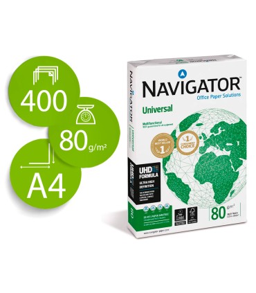 Papel fotocopiadora navigator din a4 80 gramos paquete de 400 hojas