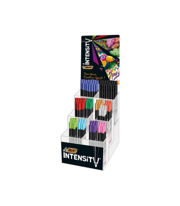 Rotulador bic intensity fine punta de fibra 04 mm expositor 192 unidades colores surtidos 160x130x345 mm