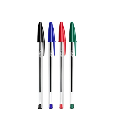 Boligrafo bic cristal mega tubo 164 unidades colores surtidos 8 azules 5 negros 4 rojos 3 verdes