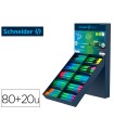 Boligrafo schneider slider caucho triangular 85% bioplastico exp. 80 unidades surtidas + 20 fluorescentes