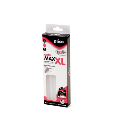 Barra termofusible plico cola max xl baja temperatura 115 mm de diametro x 200 mm de alto blister de 12 unidades