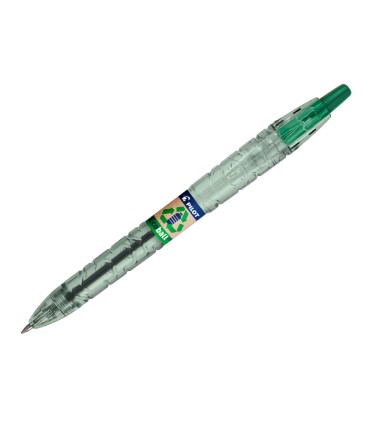 Boligrafo pilot ecoball plastico reciclado tinta aceite punta de bola 1 mm color verde