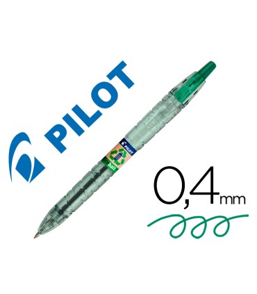 Boligrafo pilot ecoball plastico reciclado tinta aceite punta de bola 1 mm color verde