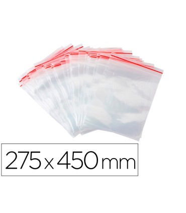 Bolsa plastico autocierre q connect 275x450 mm paquete de 100 unidades