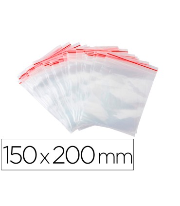 Bolsa plastico autocierre q connect 150x200 mm paquete de 100 unidades