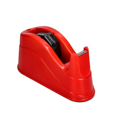 Portarrollo sobremesa q connect plastico para cintas de 66 mt color rojo 220x100x70 mm