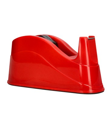 Portarrollo sobremesa q connect plastico para cintas de 66 mt color rojo 220x100x70 mm