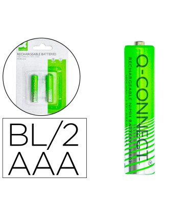 Pila q connect alcalina aaa recargable blister de 2 unidades