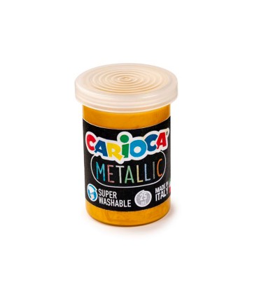 Tempera escolar carioca metallic bote 25 ml caja de 6 colores surtidos