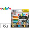 Rotulador carioca metallic punta maxi 6 mm caja de 6 colores surtidos