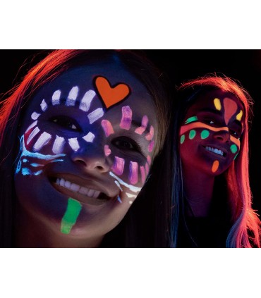 Barra de maquillaje carioca mask up neon metallic expositor 12 blister de 2 barras colores surtidos