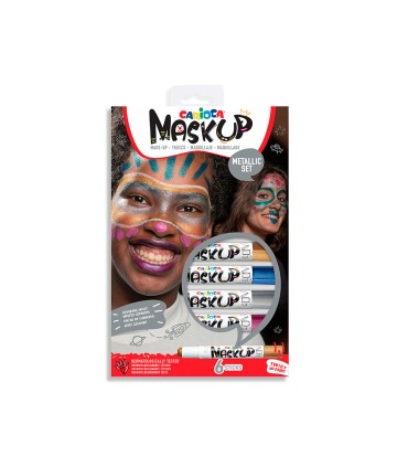 Barra de maquillaje carioca mask up metallic caja de 6 colores surtidos