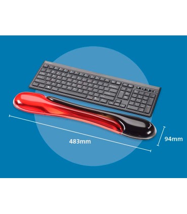 Reposamunecas kensington duo gel teclado color negro rojo 240x182x25 mm