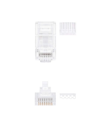 Conector nanocable rj45 8 hilos categoria 6