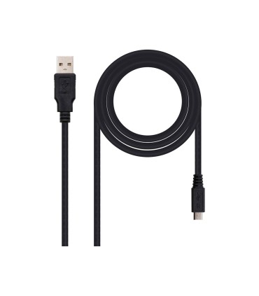 Cable usb nanocable 20 tipo a m micro usb b m color negro longitud 18 m