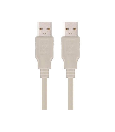 Cable usb nanocable 20 tipo a m a m color gris longitud 1 m